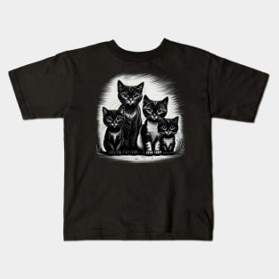 Black little cats Kids T-Shirt